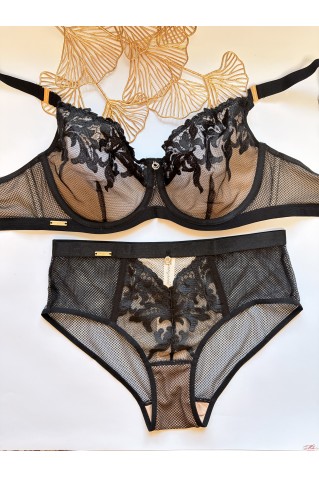 Комплект с мягкой чашкой на косточках из микросеточки Lanny Mode 1105+5105